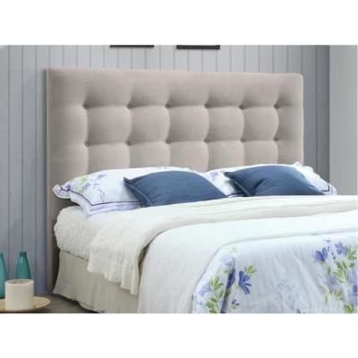Vente-unique T&ecirc;te de lit capitonn&eacute;e FRANCESCO - 140 cm - Tissu - Beige