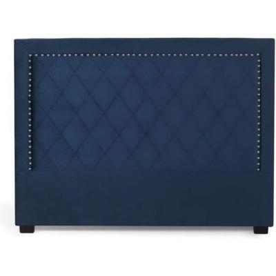 T&ecirc;te de lit Nolwen Velours Bleu Fonc&eacute; 160cm - Bleu fonc&eacute;