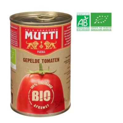 Mutti Tomates pel&eacute;es 100% italiennes - La bo&icirc;te de 260g net &eacute;goutt&eacute;