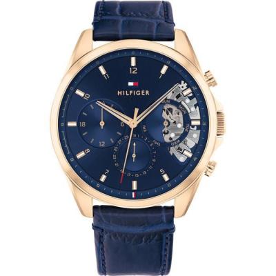 Tommy Hilfiger pour des Hommes Analogique Quartz Montre avec Bracelet en Cuir 1710451