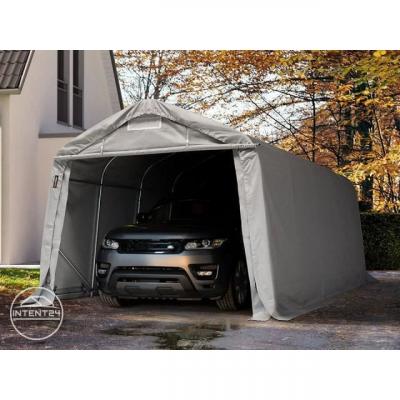 TOOLPORT garage abri 3,3x6 m PVC env. 550 g/m&sup2;, H. 2,1m, gris, statique : terre