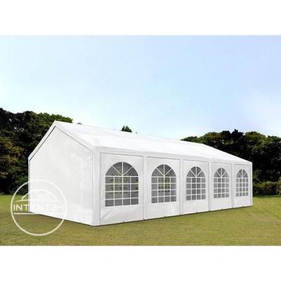 TOOLPORT Tente de r&eacute;ception 4x10m 240 g/m&sup2; blanc imperm&eacute;able barnum, chapiteau