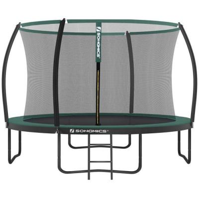 SONGMICS Trampoline ext&eacute;rieur avec &eacute;chelle, Vert / &Oslash; 366 cm