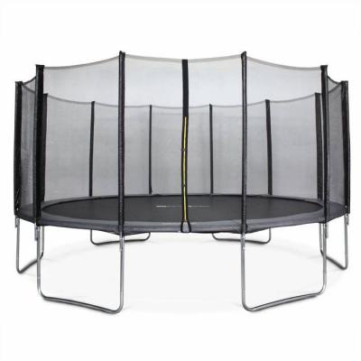 Trampoline Rond &Oslash; 490 Cm Gris Avec Son Filet De Protection - Jupiter - Trampoline De Jardin 490 Cm