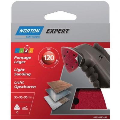 Norton - Triangle perfor&eacute; 6 trous auto-agrippant - grain 120