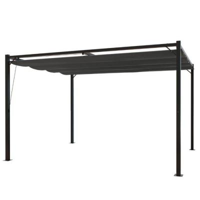 Tonnelle autoportante 3x4m avec toile en polyester gris tusa - Gris