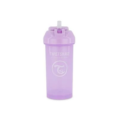 TWISTSHAKE Gourde enfant &agrave; paille PP 360 ml, violet pastel