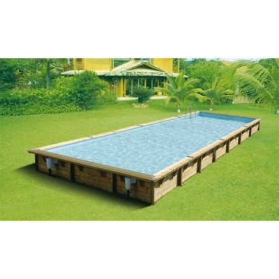 Piscine bois Lin&eacute;a 11,00 x 5,00 x 1,40 m - Liner beige