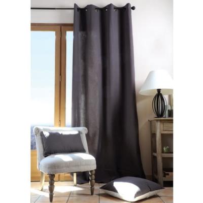 Lovely Casa R61490005 Duo Rideau Occultant Uni Coton Gris 240 x 135 cm