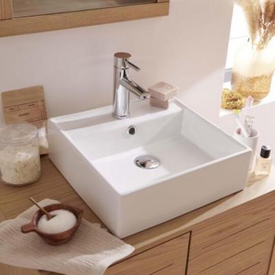 Vasque carr&eacute;e &agrave; poser en c&eacute;ramique blanche 38 cm nino - Blanc