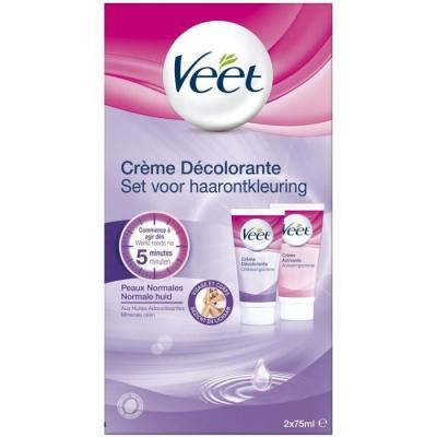 VEET Cr&egrave;me D&eacute;colorante Visage et Corps - 2 flacons de 75 ml - Lot de 4