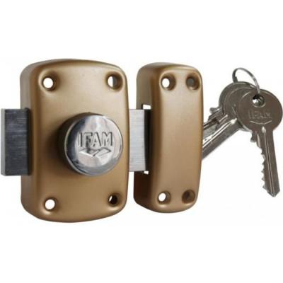 Verrou &agrave; bouton et cylindre B5 (3 cl&eacute;s) IFAM - Cylindre: 60 mm