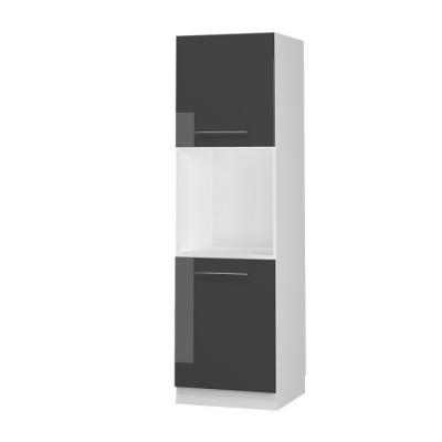 Vicco meuble pour four Fame-Line, Anthracite Haute brillance, 60 cm avec &eacute;tag&egrave;res ouvertes 