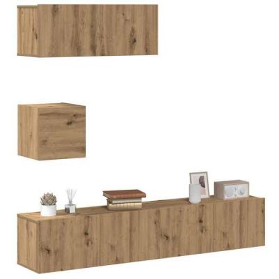 Vidaxl - Ensemble de meuble tv mural 4 pcs ch&ecirc;ne artisanal