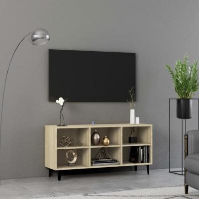Mercatoxl - Meuble tv avec pieds en m&eacute;tal Ch&ecirc;ne sonoma 103,5x30x50 cm
