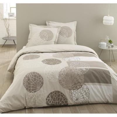 Vision Housse De Couette Adele 220X240 Cm + 2 Taies D'Oreillers 65X65 Cm Beige