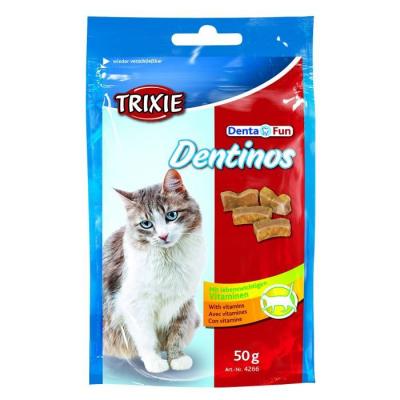 TRIXIE Denta Fun Dentinos avec Vitamines pour Chat 50 g 1 Unit&eacute;