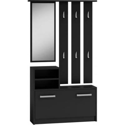 VITTORIA - Meuble d'entr&eacute;e - Meuble &agrave; chaussures - 180x85x24 cm noir