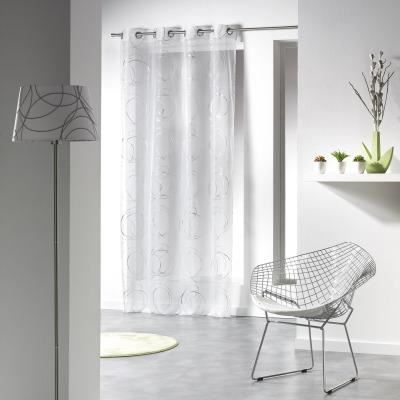 Panneau a oeillets 140 x 240 cm voile imprime argent bully Blanc