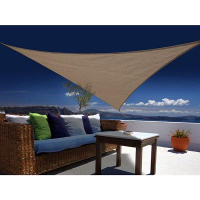 Voile d'ombrage Austral triangulaire 3.60m c&ocirc;t&eacute; brun havane Jardiline
