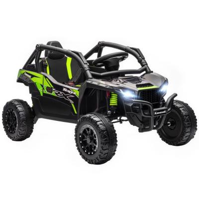 Buggy Kawasaki Teryx Krx 1000 12v 2 Moteurs 25w T&eacute;l&eacute;commande Effets Sonores Lumineux Vert