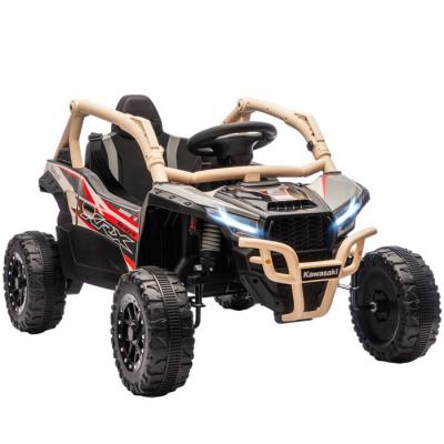 Buggy Kawasaki Teryx Krx 1000 12v 2 Moteurs 25w T&eacute;l&eacute;commande Effets Sonores Lumineux Sable