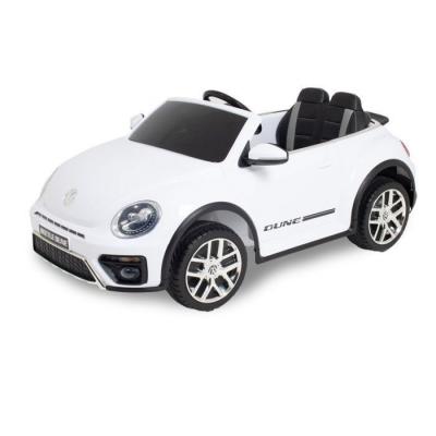 Voiture &eacute;lectrique enfant Volkswagen Dune Beetle - Blanc - Portes, 12V, T&eacute;l&eacute;commande 