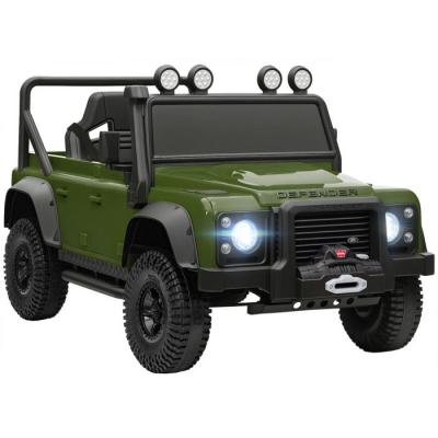 Voiture &eacute;lectrique enfant land rover defender 110 svx 12v 5kmh max. T&eacute;l&eacute;commande vert