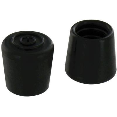 VYNEX - Embout enveloppant caoutchouc noir d.25mm blister de 2