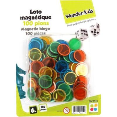 Wdk partner - a1300729 - jeux de soci&eacute;t&eacute; - 100 pions loto magn&eacute;tiques