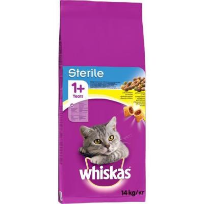 Whiskas Sterile Dry Food Adult Chicken 14kg Cat Food Multicolore 14kg