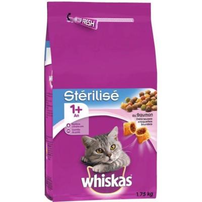 Croquettes Pour Chat Adultes Au Saumon Whiskas - Le Sac De 1,75 Kg