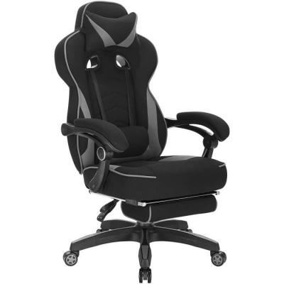 Fauteuil de bureau.chaise de gaming avec appuie-t&ecirc;te et repose-pieds.si&egrave;ge en tissu.girs