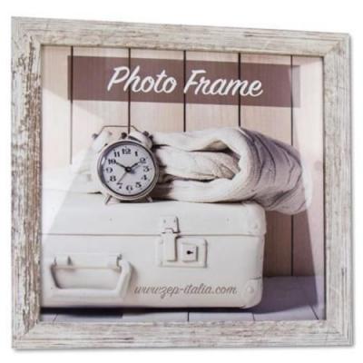Zep cadre photo Nelson vintage 30 x 30 cm bois ivoire blanc