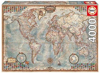 Educa - Puzzle - Mapamundi Historico - Puzzle Carte du Monde 4000 Pieces (14827)