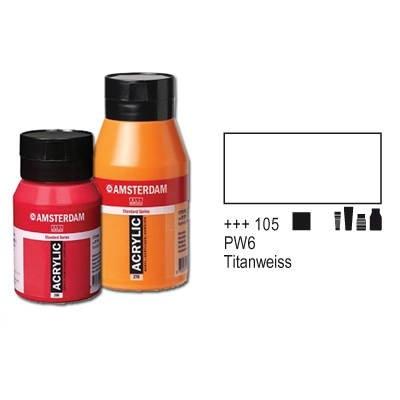Amsterdam acrylique couleur 500ml bouteille blanc de titane talens 474888 