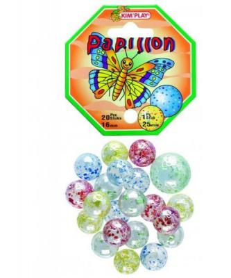 Billes - Filet de 20 billes et 1 calot - Papillon