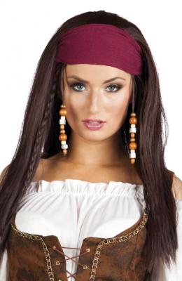 Boland Perruque Pirate Trinity avec bandana dames marron