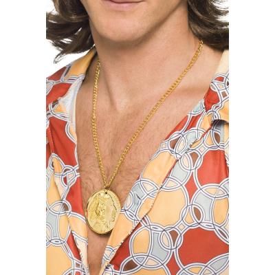 Smiffys Pendentif or m&eacute;tallique avec cha&icirc;ne