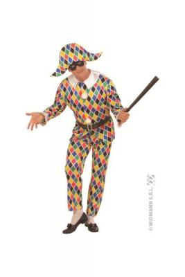 Costume Arlequin Satin Adulte - Multicolores - S
