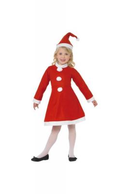 Costume Mini Miss Santa Flanelle Enfant - Rouge - 150 cm