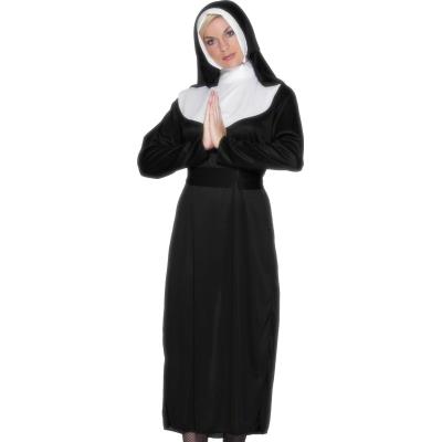 Smiffys Costume de religieuse, noir, avec robe et coiffe - Taille S