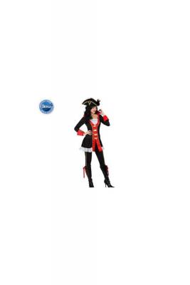 Deguisement De Capitaine De Pirate Femme Anglais - Noir / rouge - T-3