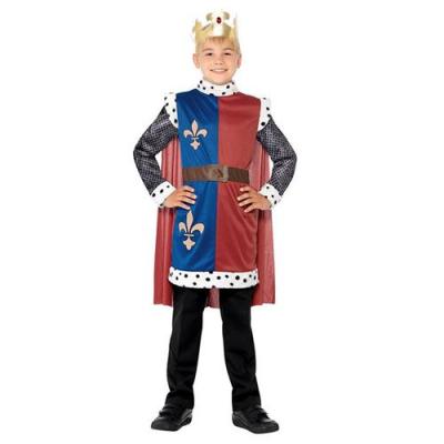 Smiffys Costume roi Arthur m&eacute;di&eacute;val, Rouge, avec tunique, cape et couronne