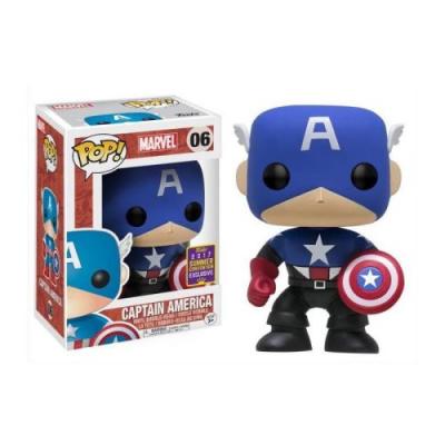 Figurine Pop - Marvel - Captain America Bleu Et Noir - Funko Pop