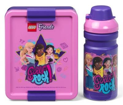 LEGO set de d&eacute;jeuner Friends girls 17 x 13,5 cm pp rose/violet 2-pi&egrave;ces