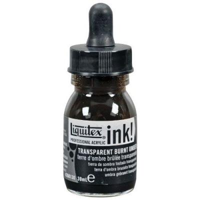 Liquitex Professional Encre Acrylique Flacon Avec Pipette 30 ml Terre Dombre Brul&eacute;e Transparente