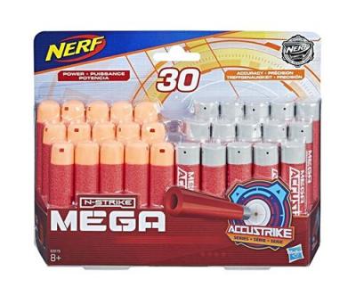 Nerf : 30 fl&eacute;chettes en mousse MEGA Accustrike pour Nerf N-Strike
