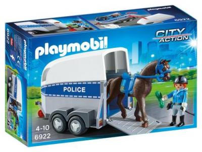 PLAYMOBIL - City Action - Polici&egrave;re avec Cheval et Remorque