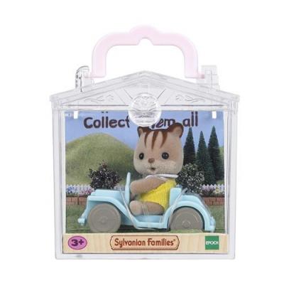 Playset Sylvanian Families Valisette B&eacute;b&eacute; &eacute;cureuil en voiture